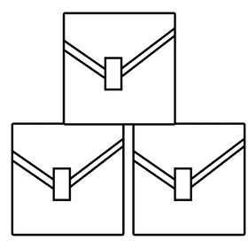 Courier boxes black and white clipart