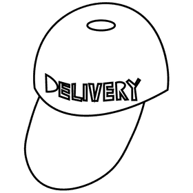 Courier cap black and white clipart