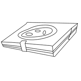 Courier pizza box black and white clipart