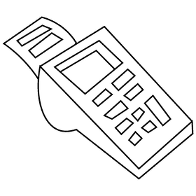 Courier terminal black and white clipart