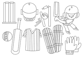 Cricket black and white vector