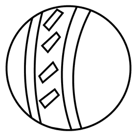 Cricket ball black and white clipart