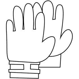 Cricket gloves black and white clipart