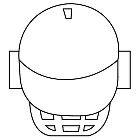 Cricket helmet black and white clipart