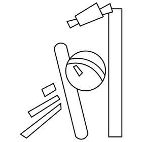 Cricket hit black and white clipart
