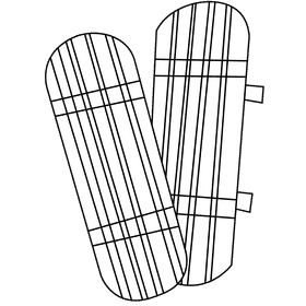 Cricket shields black and white clipart