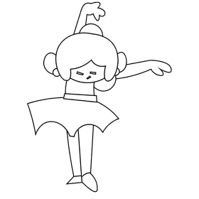 Dancer black and white clipart