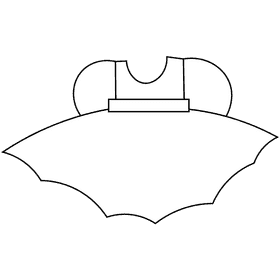 Dancer dress black and white clipart