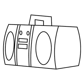 Dancer music box black and white clipart