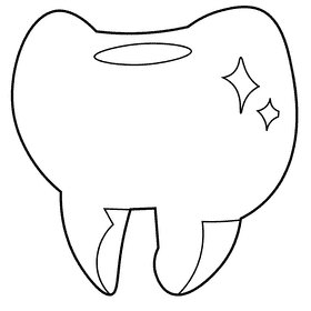 Dentist tooth black and white clipart