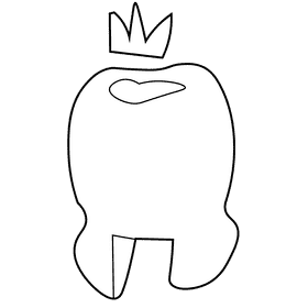 Dentist tooth black and white clipart