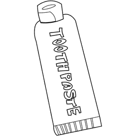 Dentist toothpaste black and white clipart