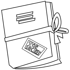 Detective document black and white clipart