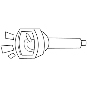 Detective flashlight black and white clipart