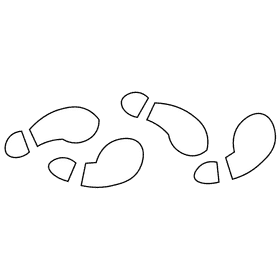 Detective footprints black and white clipart