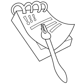 Detective notebook black and white clipart