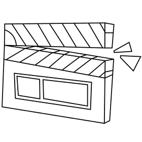 Director clap black and white clipart