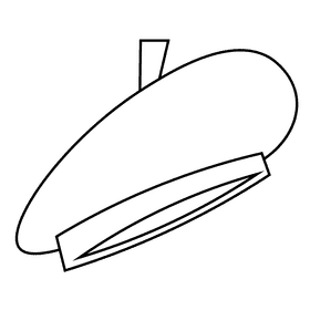 Director hat black and white clipart