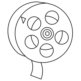 Film reel black and white clipart