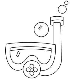 Diver mask black and white clipart
