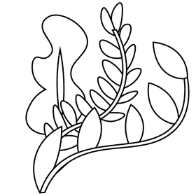 Seaweed black and white clipart