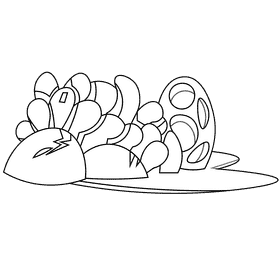 Underwater black and white clipart