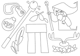 Druid black and white vector