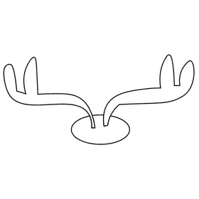 Druid horns black and white clipart