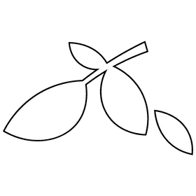 Druid leaves black and white clipart