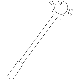 Druid wand black and white clipart