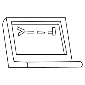 Programmer laptop black and white clipart