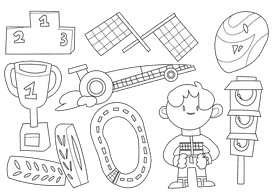 Racer black and white vector