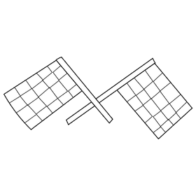 Racer flags black and white clipart