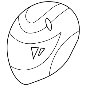 Racer helmet black and white clipart