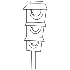 Racer traffic lights black and white clipart