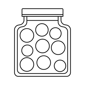 Cherry jam black and white clipart