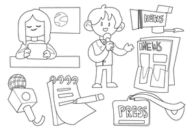 Reporter black and white vector