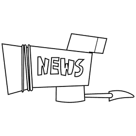 Reporter camera black and white clipart