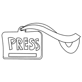 Reporter lable black and white clipart