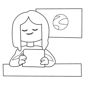 Reporter black and white clipart