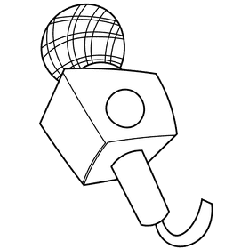 Reporter microphone black and white clipart