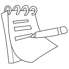 Reporter notebook black and white clipart