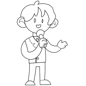 Reporter black and white clipart