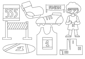 Runner black and white vector