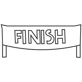 Runner finish black and white clipart