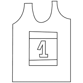 Runner shirt black and white clipart