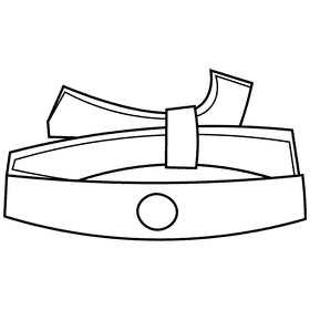 Samurai bandana black and white clipart