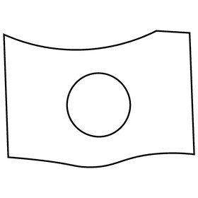 Samurai flag japan black and white clipart