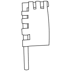 Samurai flag black and white clipart