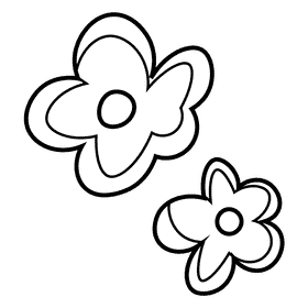 Samurai flowers black and white clipart